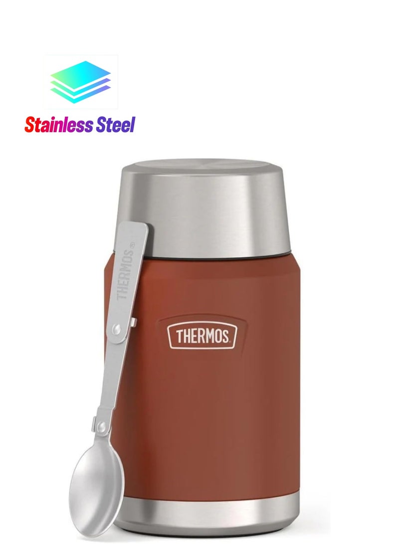 THERMOS ICON STAINLESS STEEL VACUUM INSULATED SADDLE JAR 710ML, IS3012SD, SOUP JAR, FOOD STORAGE CONTAINER, THERMAL FLASK FOR TRAVEL, FOOD JAR, LUNCH BOX - Image 1