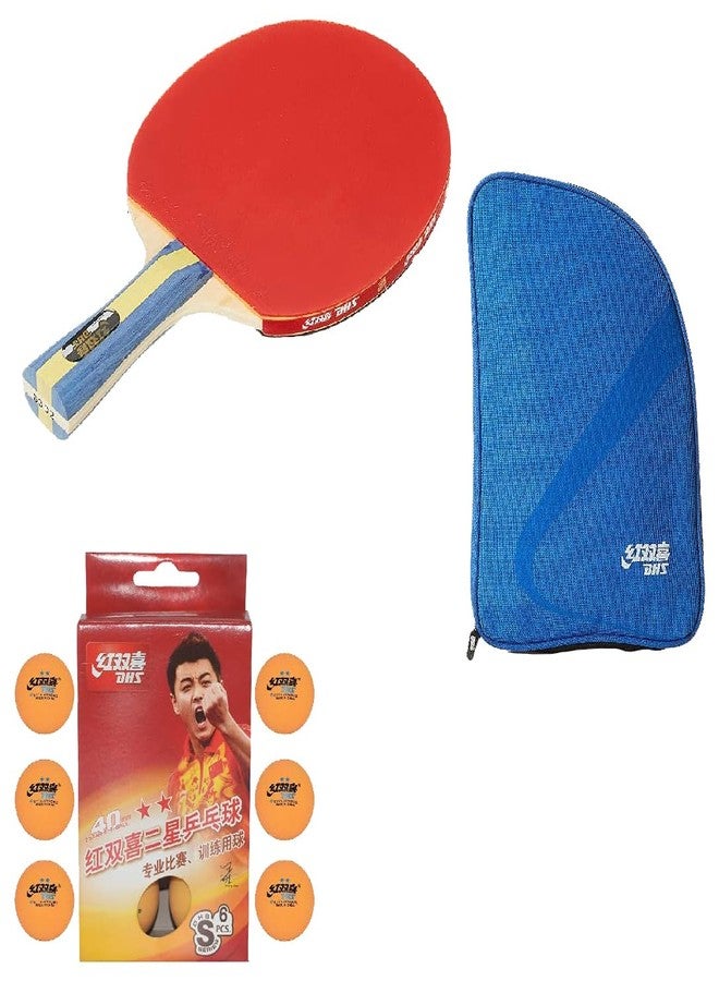 DHS TT BAT S-S302 DHS with TT Ball DHS S-S1840BY 2 Star Y Supermarket (48 Pcs Box) and TT BAT Cover RC104 DHS Blue - Image 2