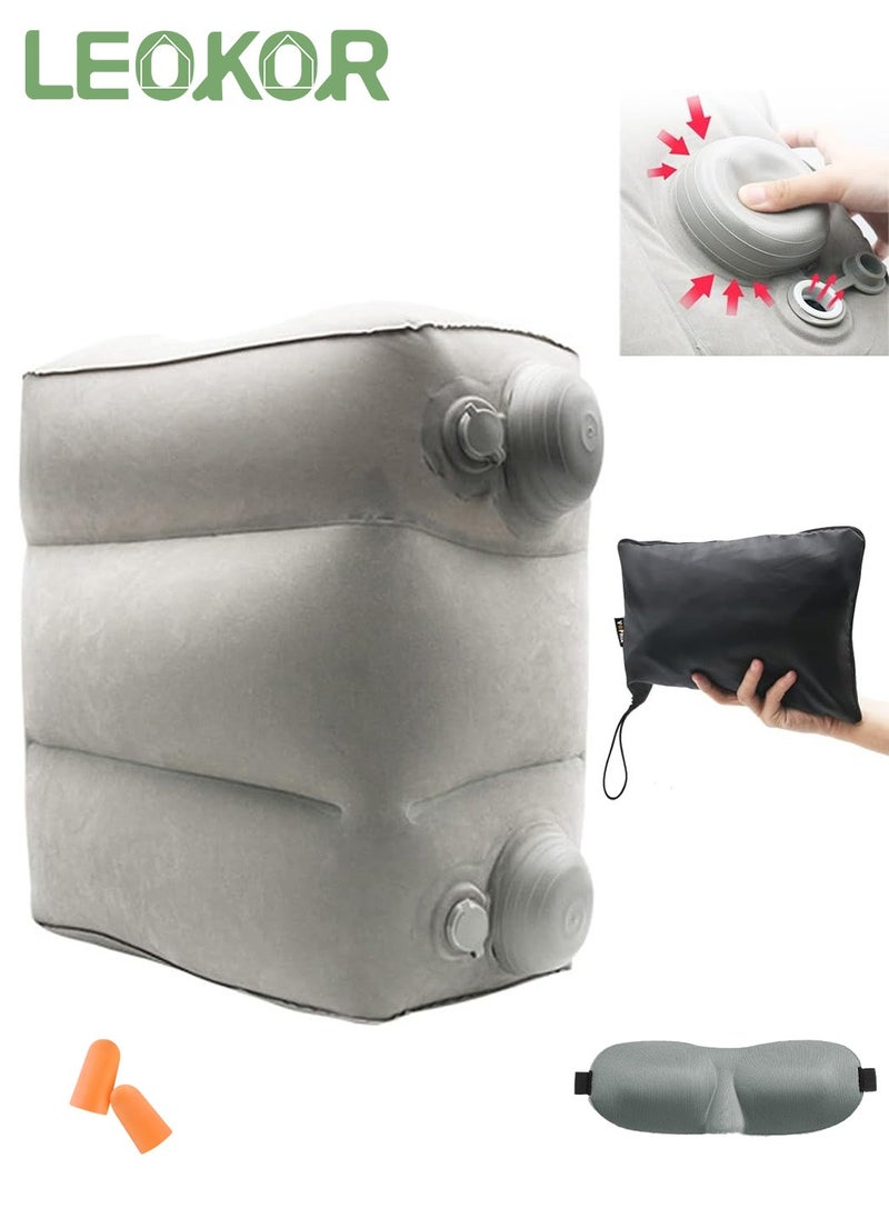 LEOKOR - Inflatable Leg Rest Pillow for Travel, Airplane Travel Pillow Adjustable Height Cushions Suitable for Office, Home and Any Travel - Image 1