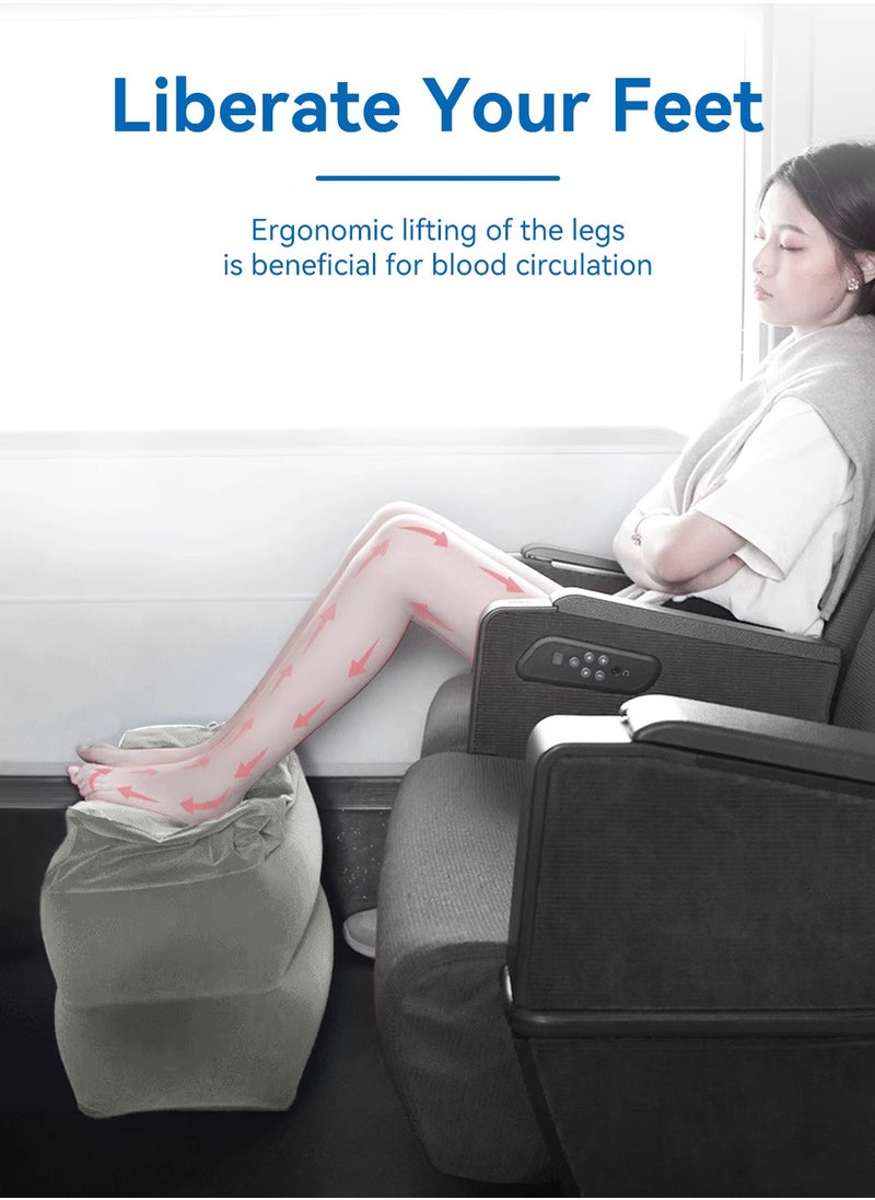 LEOKOR - Inflatable Leg Rest Pillow for Travel, Airplane Travel Pillow Adjustable Height Cushions Suitable for Office, Home and Any Travel - Image 1