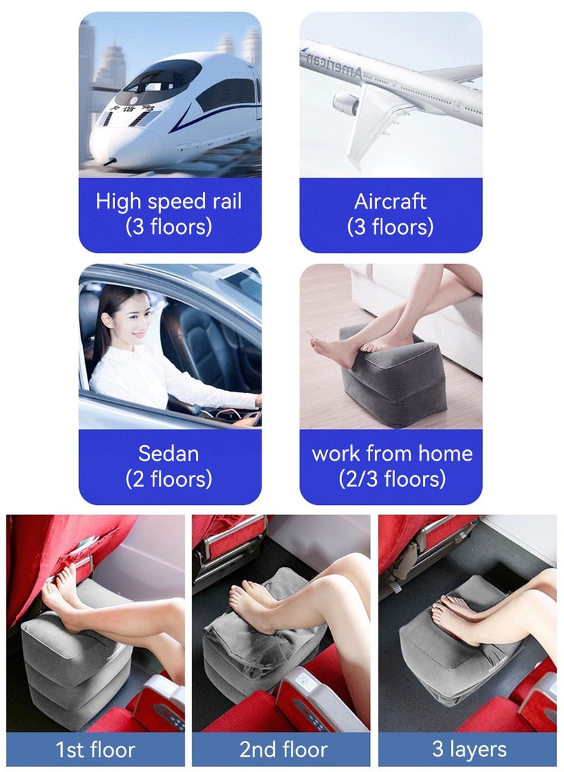 LEOKOR - Inflatable Leg Rest Pillow for Travel, Airplane Travel Pillow Adjustable Height Cushions Suitable for Office, Home and Any Travel - Image 1