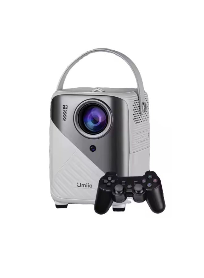 Rock Pow 4K HD Retro Game Console & Portable Projector Combo – 64GB Storage with 10,000+ Classic Games, Wireless Controller, Hi-Fi Sound, 180° Rotatable 130” Screen, Wi-Fi & Bluetooth 5.0, All-in-One Entertainment System - Image 1