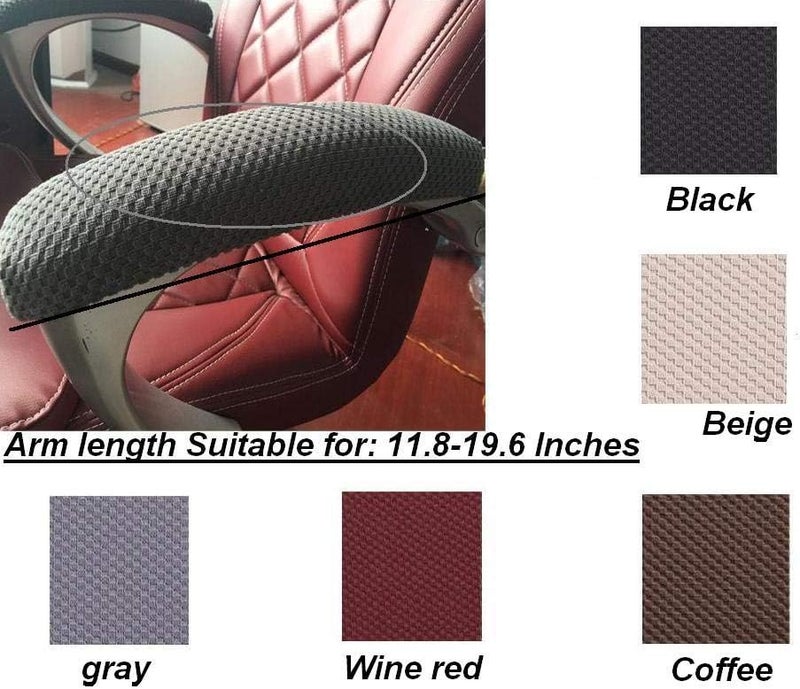 Isccdy Soft Chair Arm Pad Covers Over,Simple Durable Washable Office Chair Armrest Slipcovers Covers Pads (2 Pcs/Set) (Beige) - Image 2