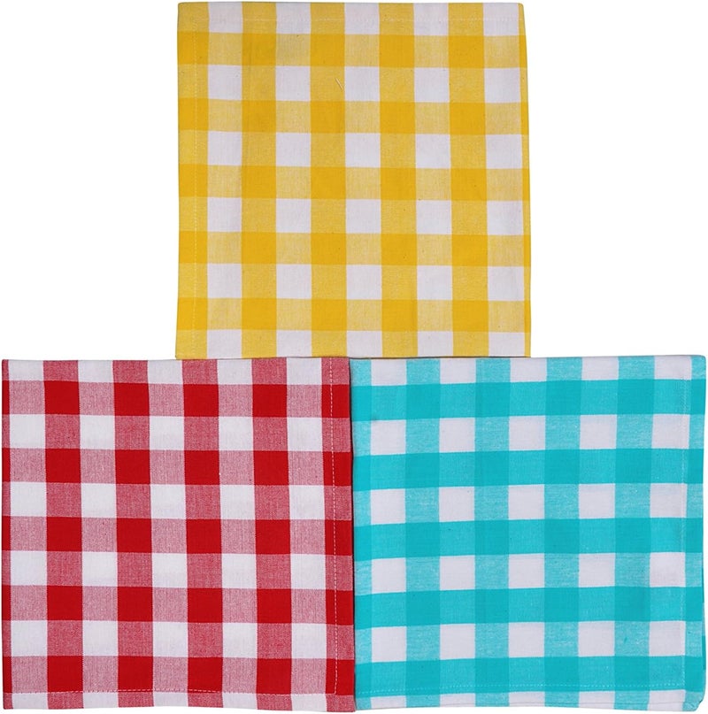 Yourtablecloth Buffalo Plaid 100 Cotton Cloth Checkered Dinner Table Napkins  Vibrant Colors  Soft  Super Absorbent Napkins 20 x 20 Set of 6 Yellow and White - Image 5