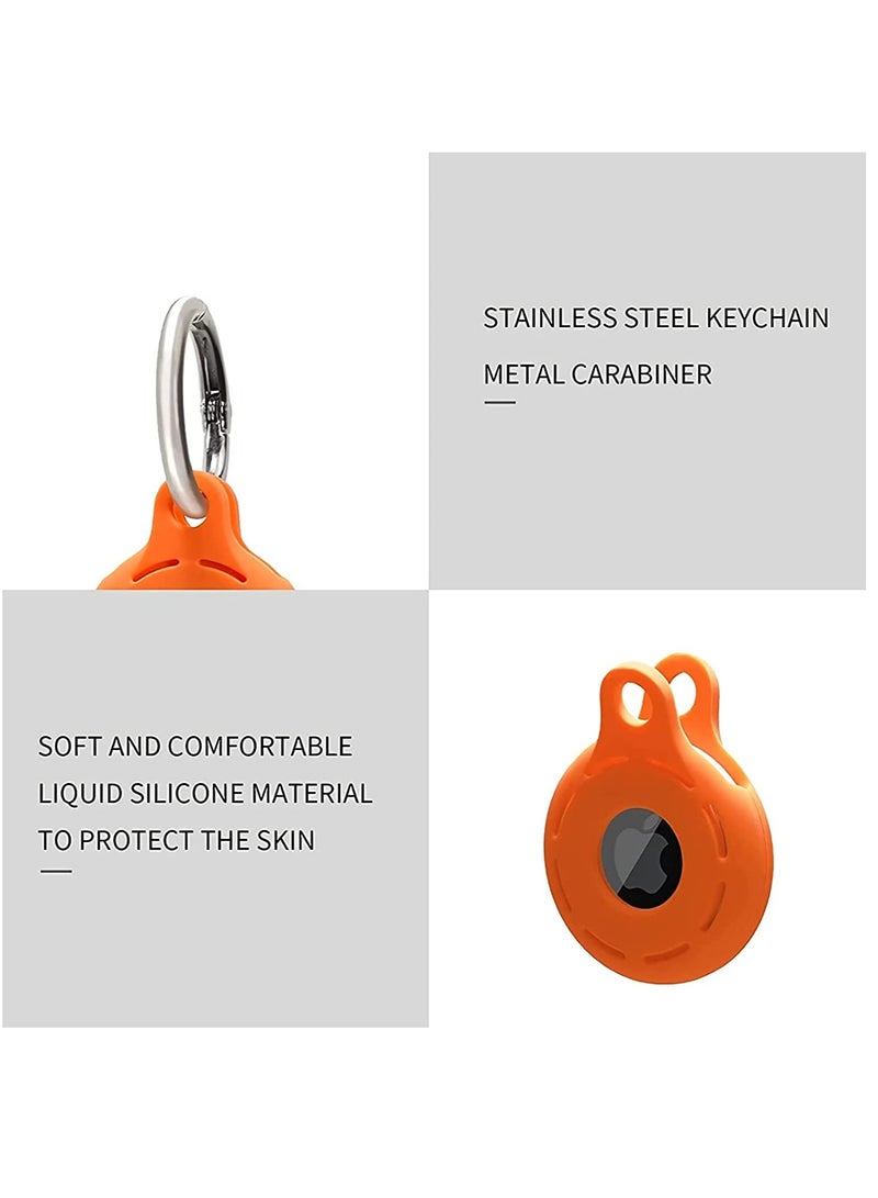 SOLARAE Hard Plastic Case for Apple Airtag with Keychain and Strap, Secure Cover on Pet Dog Collar, Wallet Anti Lost Finder Tracker Protector with Loop Accessory, Solid Holder for Air Tag - Image 2