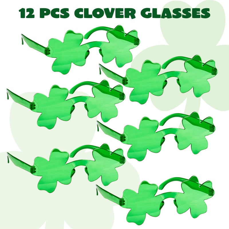 JOYIN 12 PCS St. Patricks Day Sunglasses Shamrock, St Patrick Accessories Shamrock Glasses Clover Eyewear, St Patrick Party Favor Supplies - Image 2