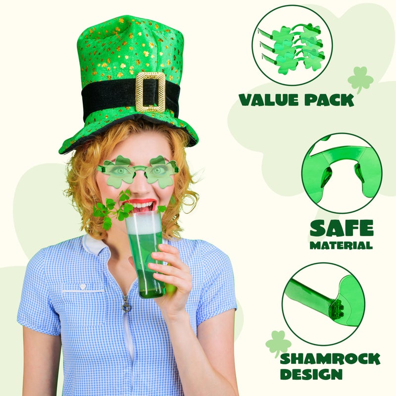 JOYIN 12 PCS St. Patricks Day Sunglasses Shamrock, St Patrick Accessories Shamrock Glasses Clover Eyewear, St Patrick Party Favor Supplies - Image 3