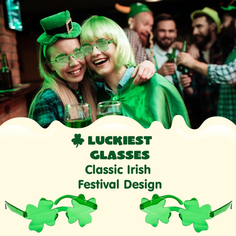 JOYIN 12 PCS St. Patricks Day Sunglasses Shamrock, St Patrick Accessories Shamrock Glasses Clover Eyewear, St Patrick Party Favor Supplies - Image 4