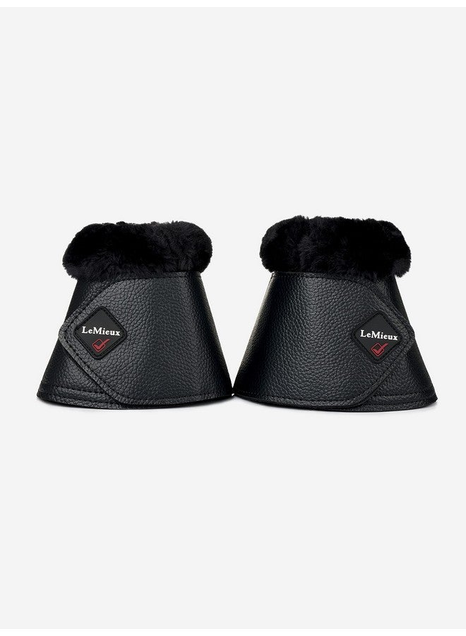 LeMieux Fleece WrapRound Overreach Horse Boots - Protective Gear and Training Equipment - Equine Boots, Wraps & Accessories (Black - Medium) - Image 1
