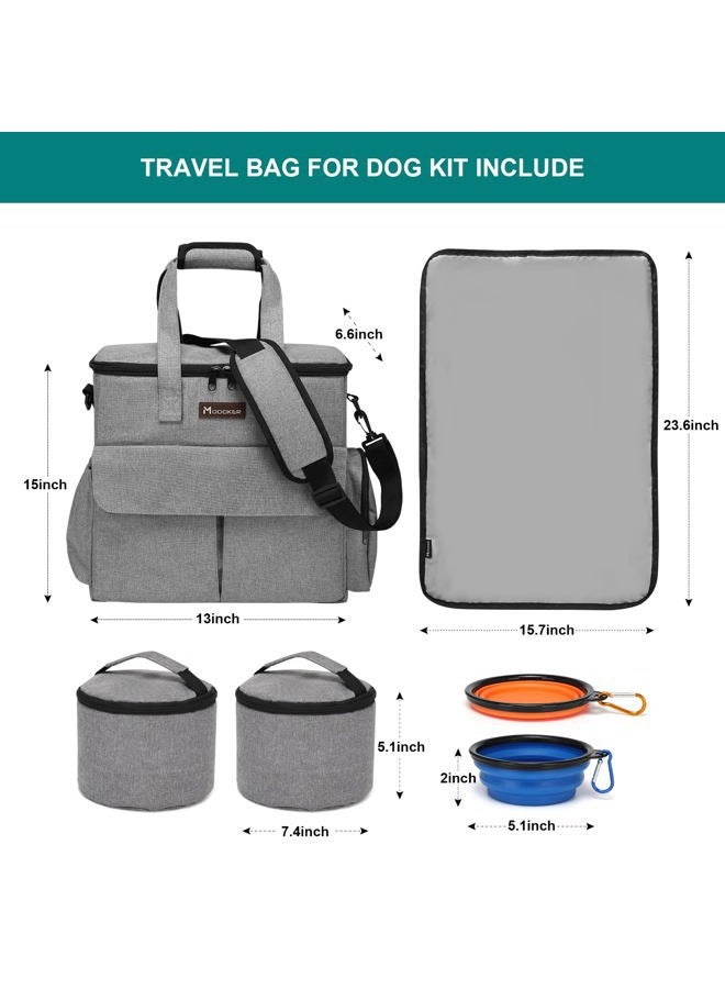 Modoker Airline Approved Pet Travel Bag, Weekend Travel Set for Dog and Cat, Tote Organizer with Multi-Function Pockets, Green, L, Modern - Image 4