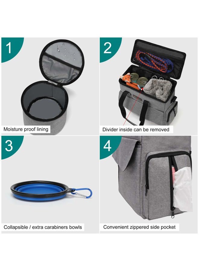 Modoker Airline Approved Pet Travel Bag, Weekend Travel Set for Dog and Cat, Tote Organizer with Multi-Function Pockets, Green, L, Modern - Image 3