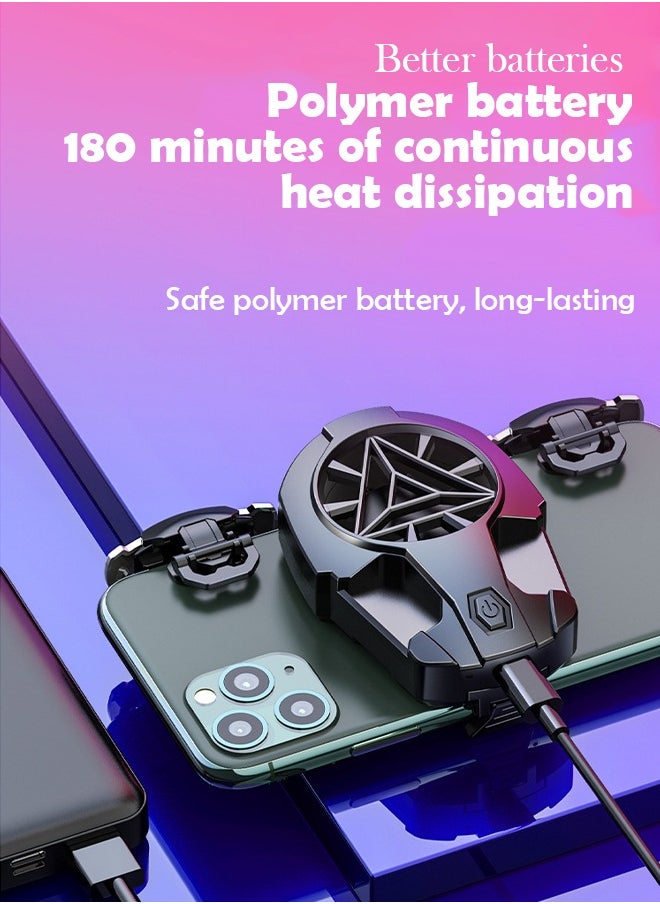 Mobile High Frequency Game Controller Triggers with cooling fan, PUBG Mobile Phone Game Controller with cooler, Sensitive Shoot Targetu0026Metal ons for PUBG/Fortnite/Call of Duty