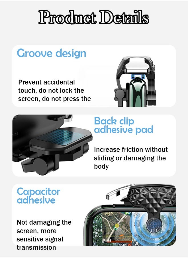 Mobile High Frequency Game Controller Triggers with cooling fan, PUBG Mobile Phone Game Controller with cooler, Sensitive Shoot Targetu0026Metal ons for PUBG/Fortnite/Call of Duty
