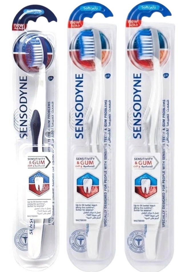 Sensodyne Soft Toothbrush Gum Care Multicolour 2in1 - Image 1
