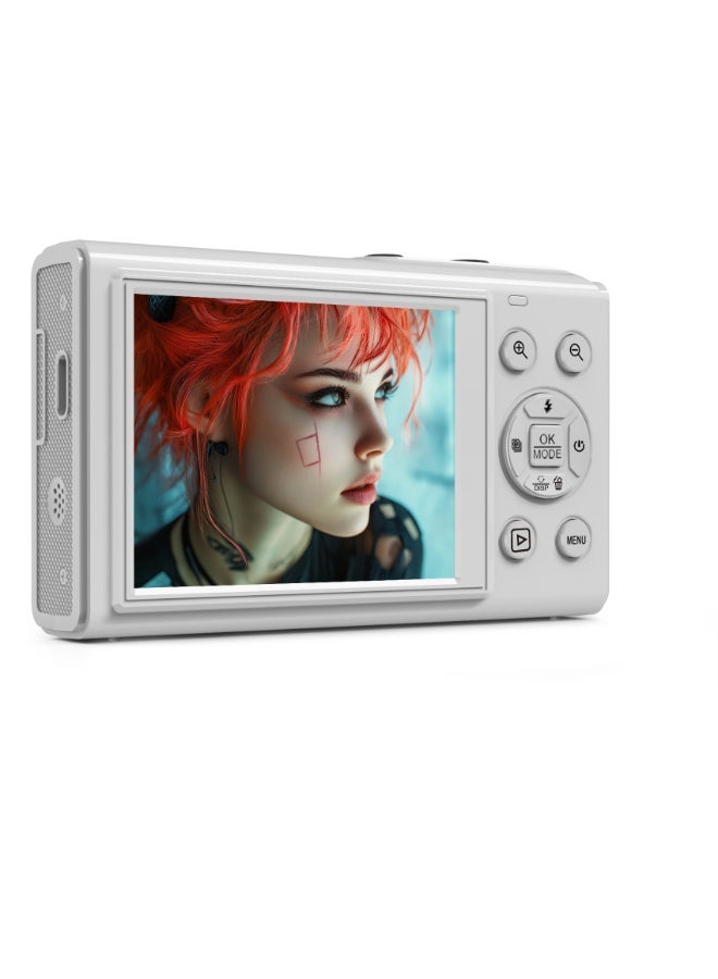 ZONBON Digital camera, 5K portable digital camera, equipped with 128GB SD card,  with 3-inch flip screen for vloggers, 18x digital zoom children's camera, suitable for boys and girls, white - Image 3