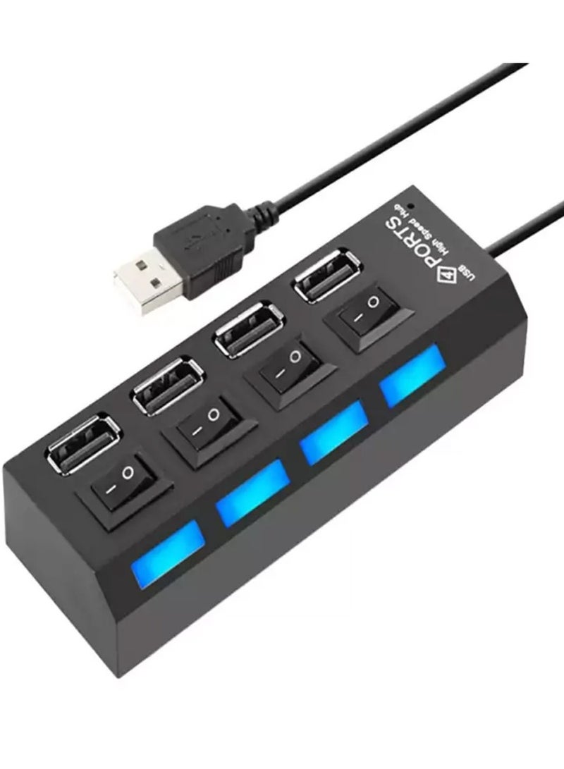 4-Port USB 3.0 Super Speed Hub With Switches , Black - Image 1