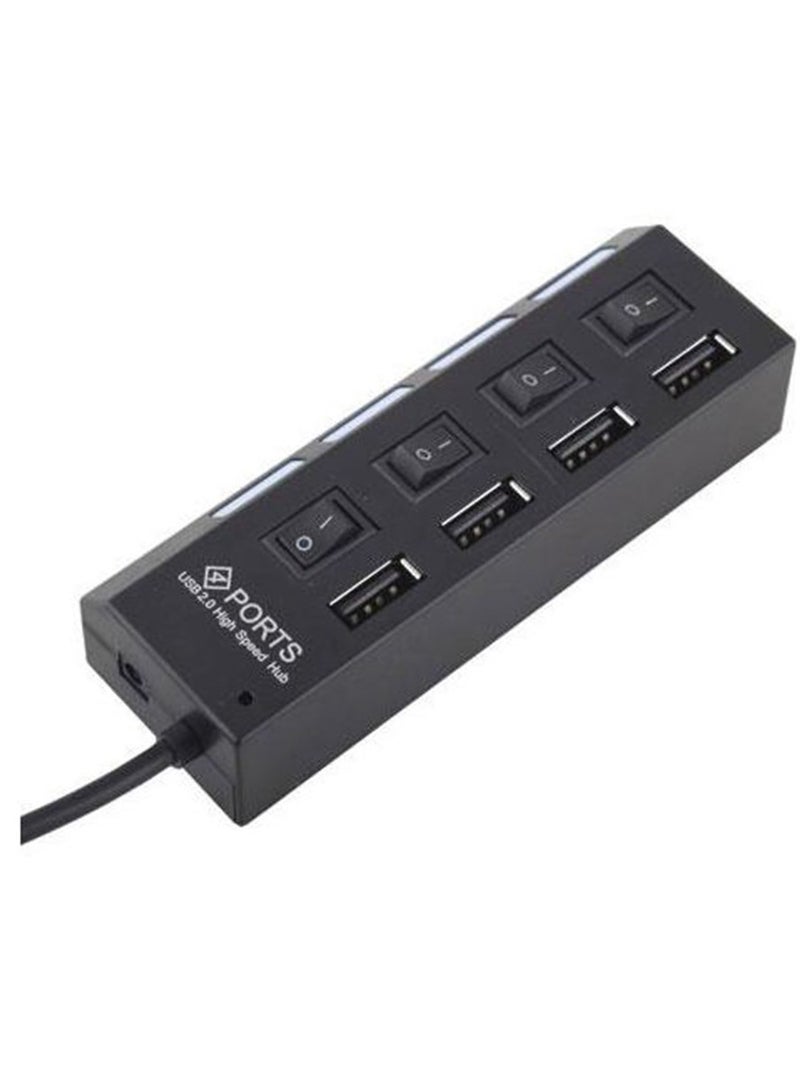 4-Port USB 3.0 Super Speed Hub With Switches , Black - Image 4