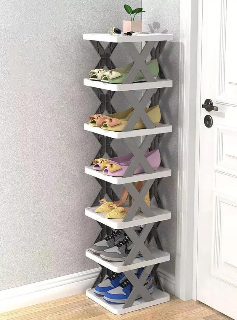 DELMON Shoes rack MultiPurpose Stackable Shoe Rack Adjustable Slots Stylish Shoe Storage Organizer shoe rack for home shoe rack plastic shoe stand shoes rack for home GREY 6 TIER - Image 5