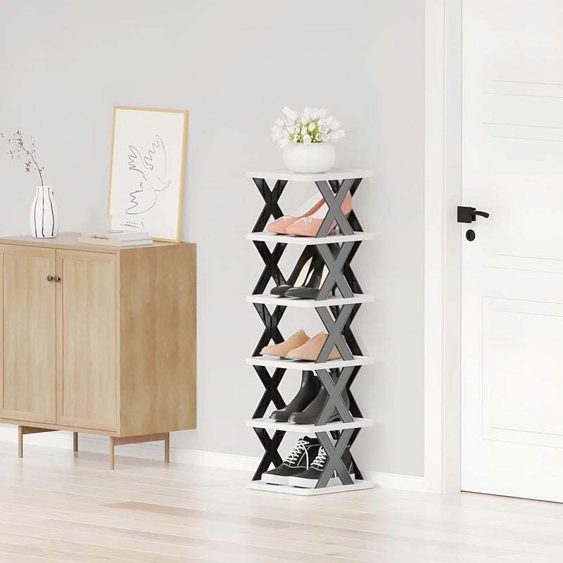 DELMON Shoes rack MultiPurpose Stackable Shoe Rack Adjustable Slots Stylish Shoe Storage Organizer shoe rack for home shoe rack plastic shoe stand shoes rack for home GREY 6 TIER - Image 2