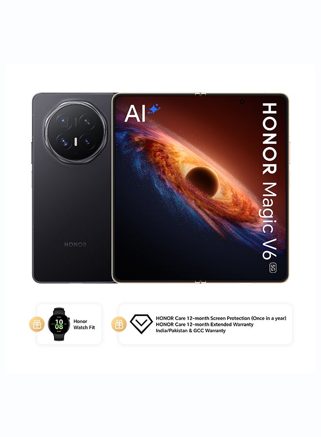 Honor Magic V6 5G Foldable Smartphone Dual SIM 5G Black 16GB RAM 512GB Bundlle With Watch Fit, 6Month Screen Damage Protection Insurance & 12Month Extended Warranty - Middle East Version - Image 1