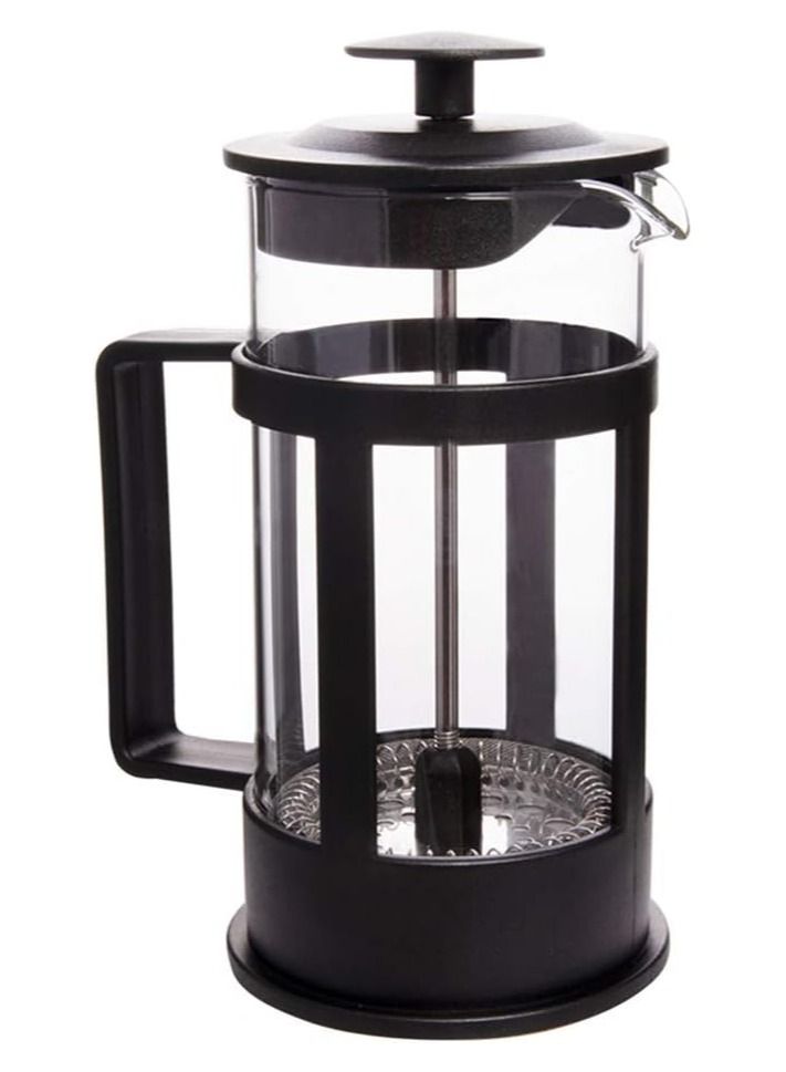 DubaiGallery French Press Coffee and Tea Maker, Borosilicate Glass Coffee Press, Stainless Steel Filter, Durable and Heat Resistant, Black - Image 1