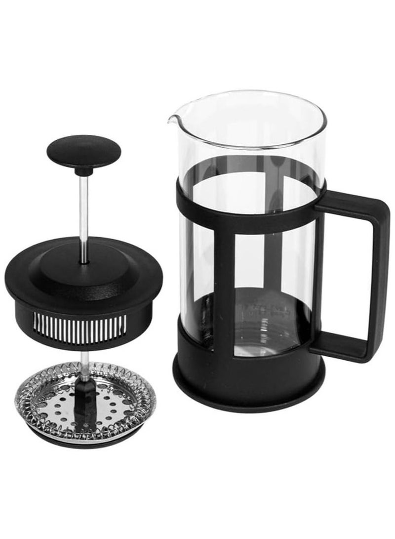 DubaiGallery French Press Coffee and Tea Maker, Borosilicate Glass Coffee Press, Stainless Steel Filter, Durable and Heat Resistant, Black - Image 2