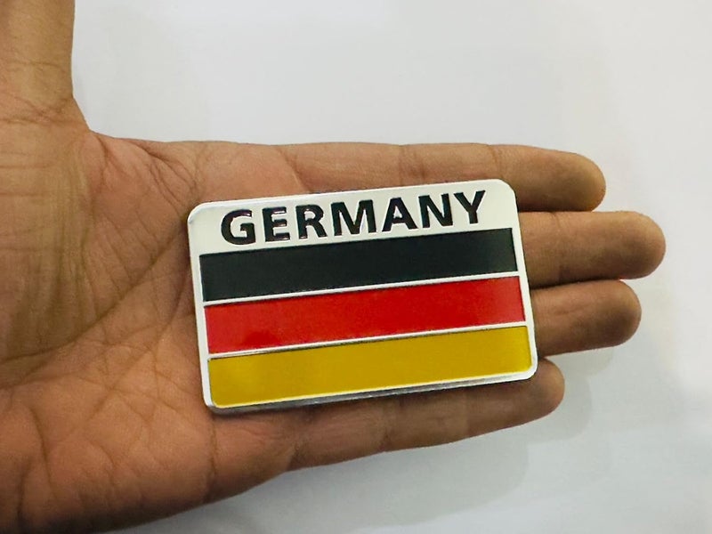 AUTO MT شعار سيارة دراجة لابتوب معدني وشعار سيارة وشبكة معدنية لشارة 3D سباق السيارات ملصق رياضي عالمي ملصق جولة كبيرة (ملصق علم ألمانيا) - Image 1