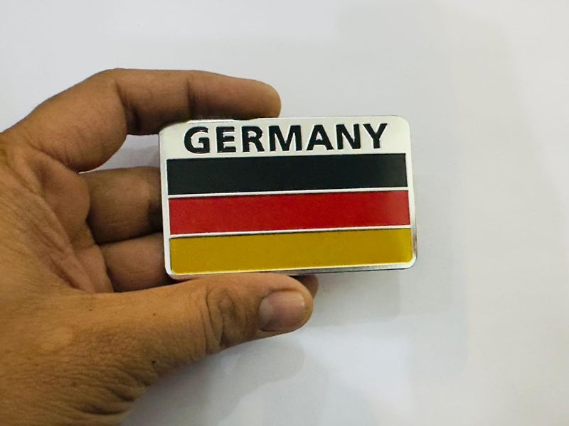 AUTO MT شعار سيارة دراجة لابتوب معدني وشعار سيارة وشبكة معدنية لشارة 3D سباق السيارات ملصق رياضي عالمي ملصق جولة كبيرة (ملصق علم ألمانيا) - Image 2