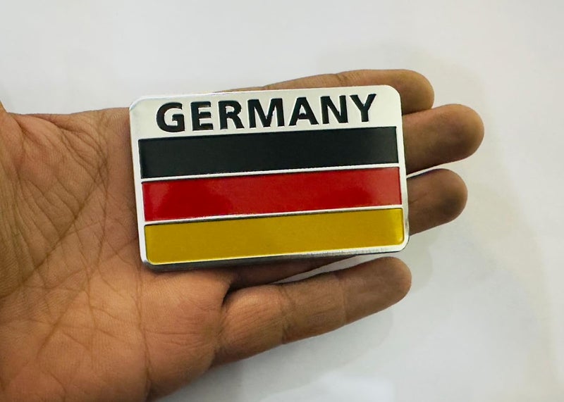 AUTO MT شعار سيارة دراجة لابتوب معدني وشعار سيارة وشبكة معدنية لشارة 3D سباق السيارات ملصق رياضي عالمي ملصق جولة كبيرة (ملصق علم ألمانيا) - Image 3