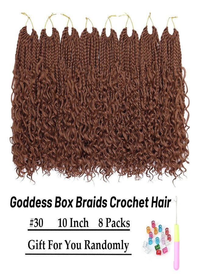 Eerya Goddess Box Braids Crochet Hair 10 Inch 8 Packs Pre-looped Bohemian Crochet Boho Box Braids With Curly Ends 3X Crochet Braids Hair for Women Synthetic Braiding Hair (#30) - Image 2