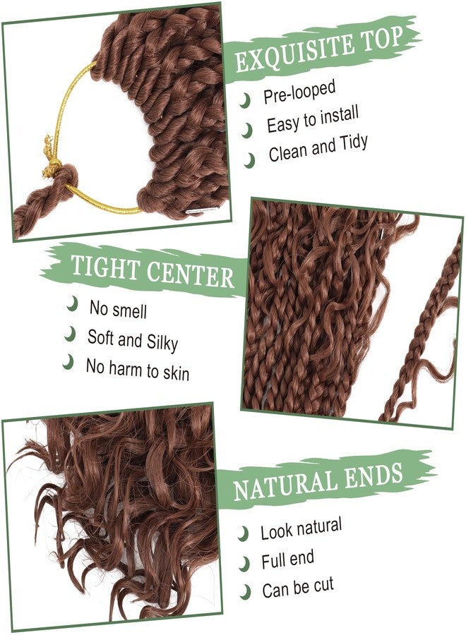 Eerya Goddess Box Braids Crochet Hair 10 Inch 8 Packs Pre-looped Bohemian Crochet Boho Box Braids With Curly Ends 3X Crochet Braids Hair for Women Synthetic Braiding Hair (#30) - Image 4