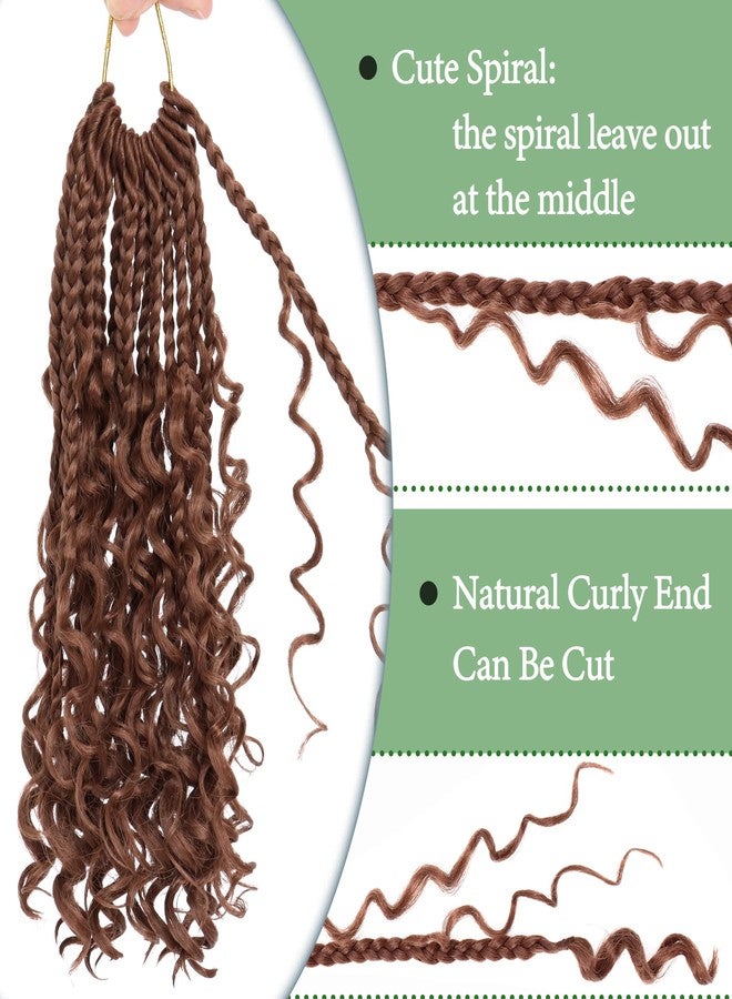 Eerya Goddess Box Braids Crochet Hair 10 Inch 8 Packs Pre-looped Bohemian Crochet Boho Box Braids With Curly Ends 3X Crochet Braids Hair for Women Synthetic Braiding Hair (#30) - Image 5
