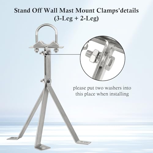 XRDS -RF XRDSRF Antenna Wall Mount 16 Inch HeavyDuty Stand Off Wall Mast Mount Windproof Antenna Mounting Bracket 2Leg 3Leg - Image 3