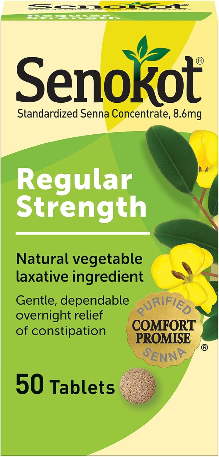 SenokotS Dual Action 60 Tablets Plus Regular Strength 50 Tablets Natural Vegetable Laxative for Gentle Overnight Relief of Occasional Constipation - Image 1