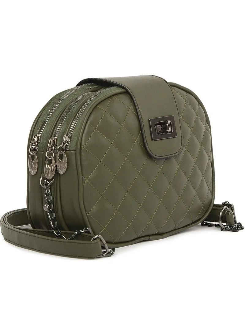 باجموري Khaki Three Zipper Lock Bag