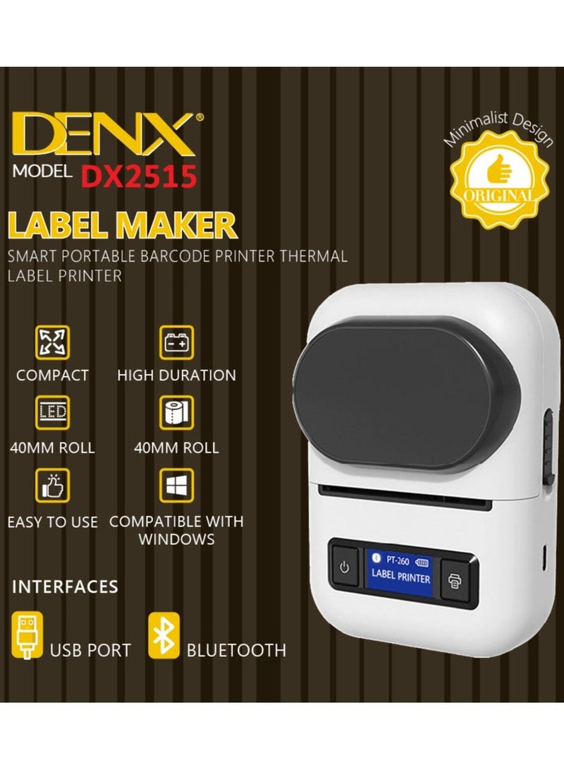 Denx A portable wireless thermal printer for invoices, receipts and barcodes that works with Bluetooth, practical and easy to carry, 55 mm wide - Image 4