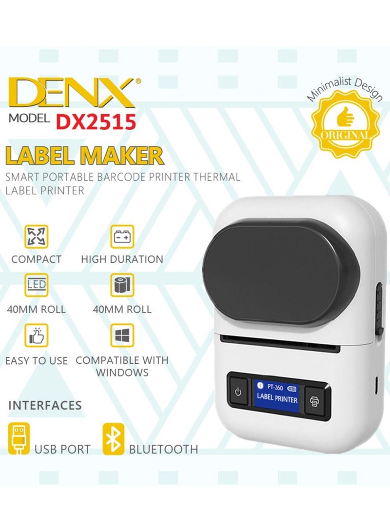 Denx A portable wireless thermal printer for invoices, receipts and barcodes that works with Bluetooth, practical and easy to carry, 55 mm wide - Image 5