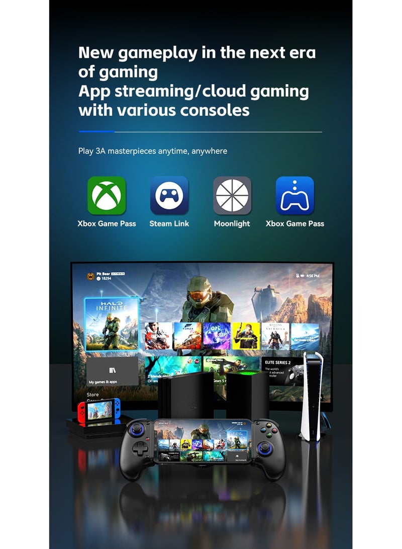 D10 Extendable Gaming Controller Delta for PS4, Android, iOS, Tablets, Switch, Xbox Streaming Controller (White) - Image 4