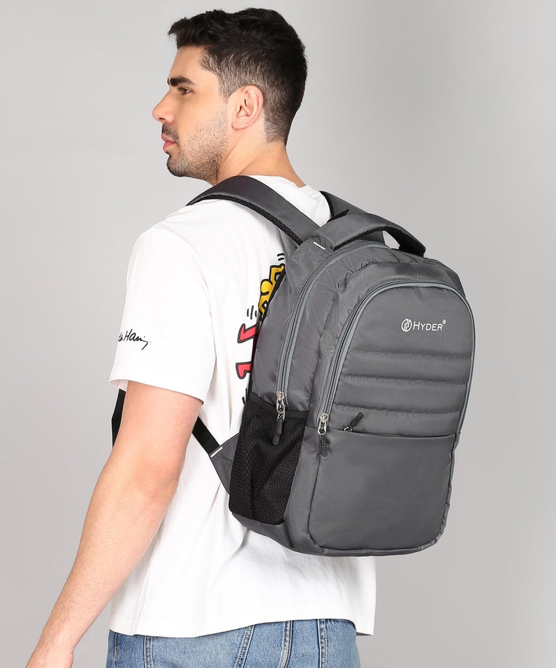 HYDER Vision 25L Unisex Multi-functional Laptop Bag/Backpack for Men and Women - Perfect Bags for College, School, and Business Travel with Padded Sleeve For Laptops Protection (Grey) - Image 2