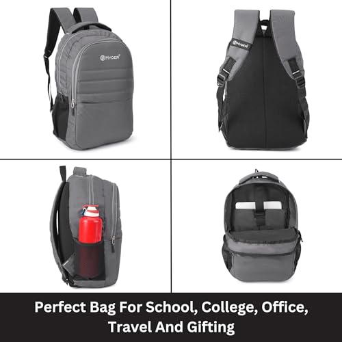 HYDER Vision 25L Unisex Multi-functional Laptop Bag/Backpack for Men and Women - Perfect Bags for College, School, and Business Travel with Padded Sleeve For Laptops Protection (Grey) - Image 3