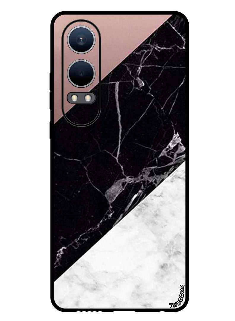 Theodor Protective Case Anti Scratch Shock Proof Bumper Cover For Oppo K12x (China) Hite & Black Marble Top Is Plain - Image 1