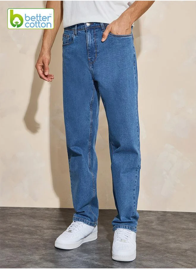 ستايلي Cotton Stretch 5-Pocket Relaxed Fit Jeans
