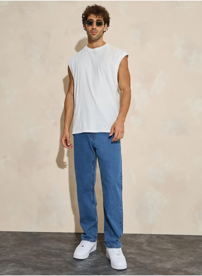 ستايلي Cotton Stretch 5-Pocket Relaxed Fit Jeans