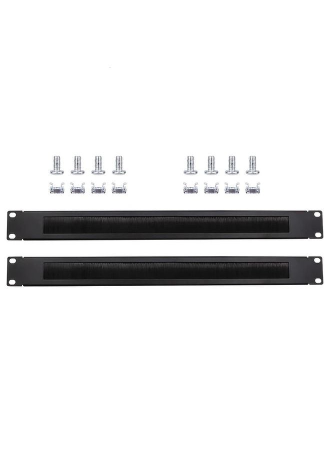1U Brush Panel 2pcs 19 Inch Rackmount Cable Management Spacer High Density Filler - Image 1
