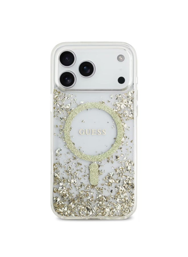 GUESS Guess MagSafe Glitter Pattern Case for iPhone 17 Pro Max, Drop Protection, Lightweight Design, Comfortable Grip, Sustainable Packaging, Easy Snap-On, Slim Profile - Gold - Image 2