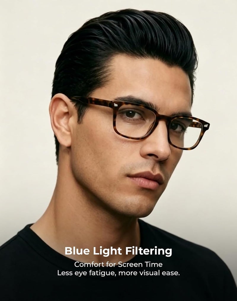 TIJN KSA local stock Blue Light Blocking Glasses for Women Men Clear Frame Square Nerd Eyeglasses Anti Blue Ray Computer Screen Glasses Cross-material combo compatible - Image 3
