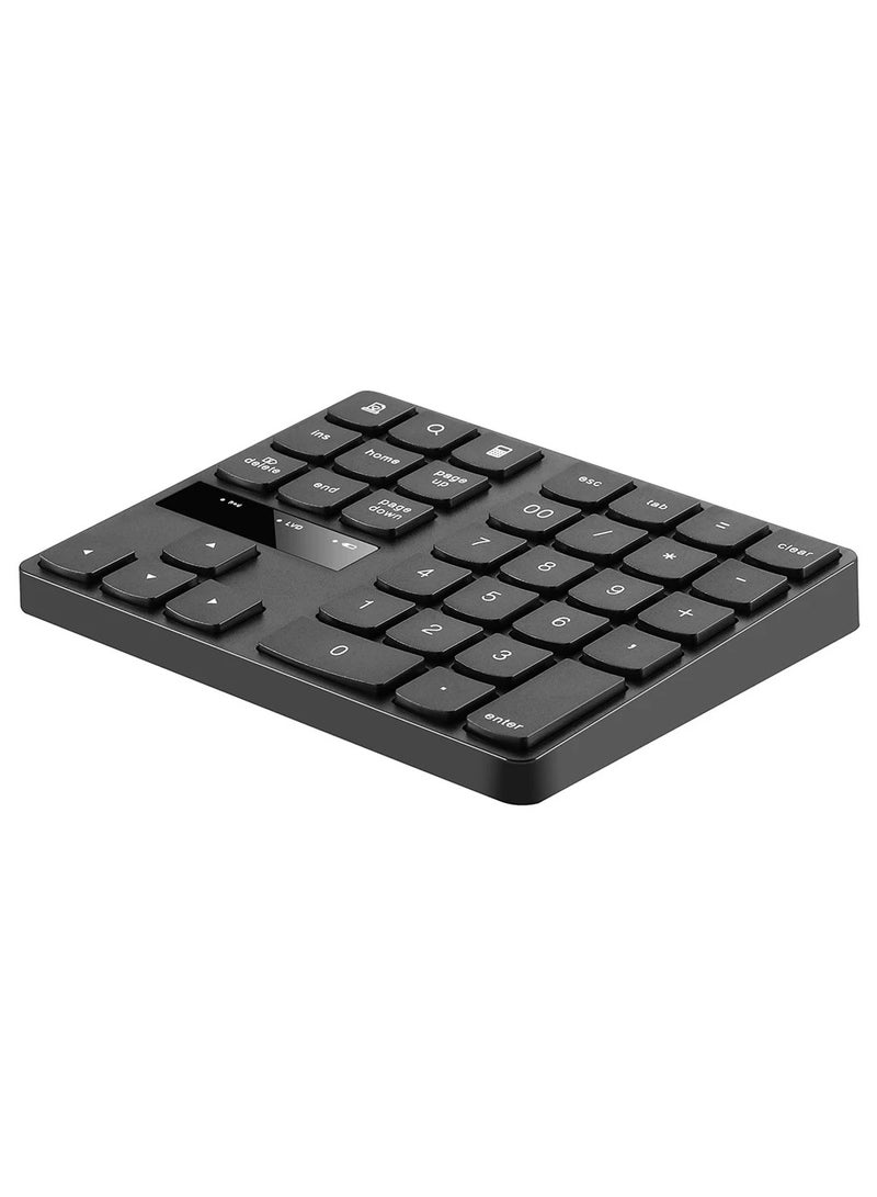 AROAQ 2.4G Wireless Numeric Keyboard Portable 35 Keys Financial Accounting Office Keyboard Built-in Rechargeable Battery Black Keyboad - Image 2
