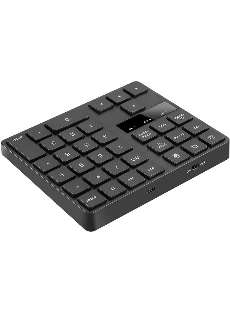 AROAQ 2.4G Wireless Numeric Keyboard Portable 35 Keys Financial Accounting Office Keyboard Built-in Rechargeable Battery Black Keyboad - Image 3