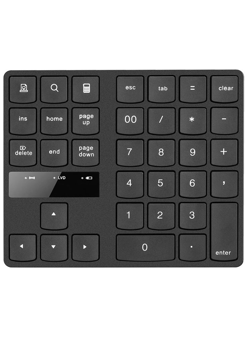 AROAQ 2.4G Wireless Numeric Keyboard Portable 35 Keys Financial Accounting Office Keyboard Built-in Rechargeable Battery Black Keyboad - Image 4