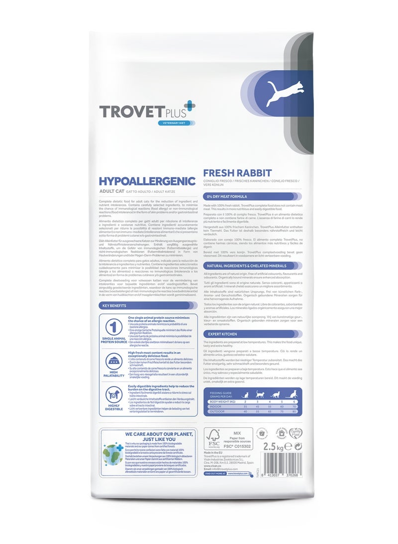 Trovet Trovet Plus Adult CAT Hypoallergenic Rabbit Veterinary Diets 2,5kg - Image 3